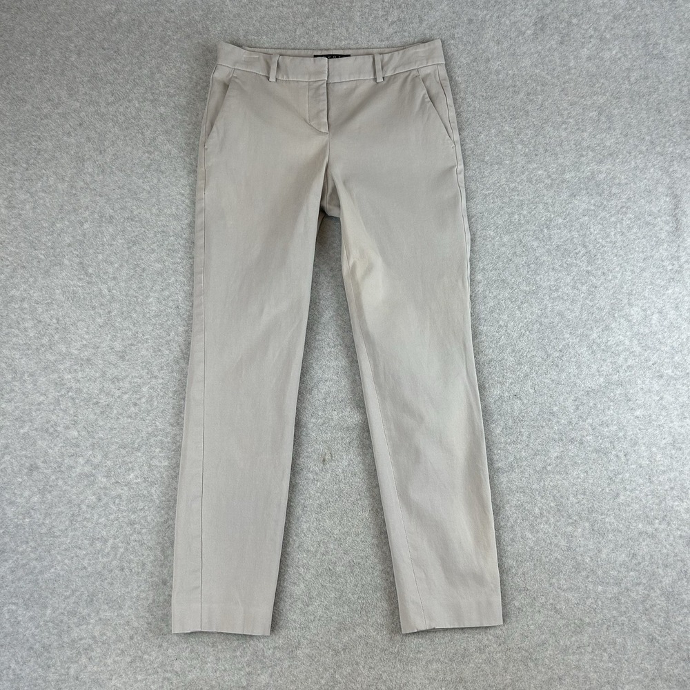 THEORY  Pants Womens Size 0 Gray Treeca Mod Twill Straight Leg Trousers Mid Rise